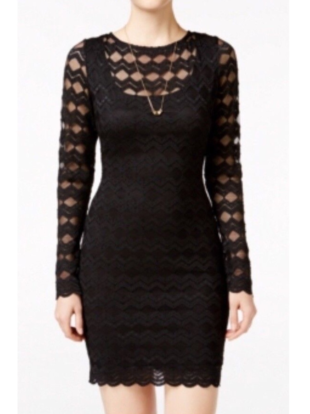 Jump Black Bodycon Lace Mini Dress Size Small